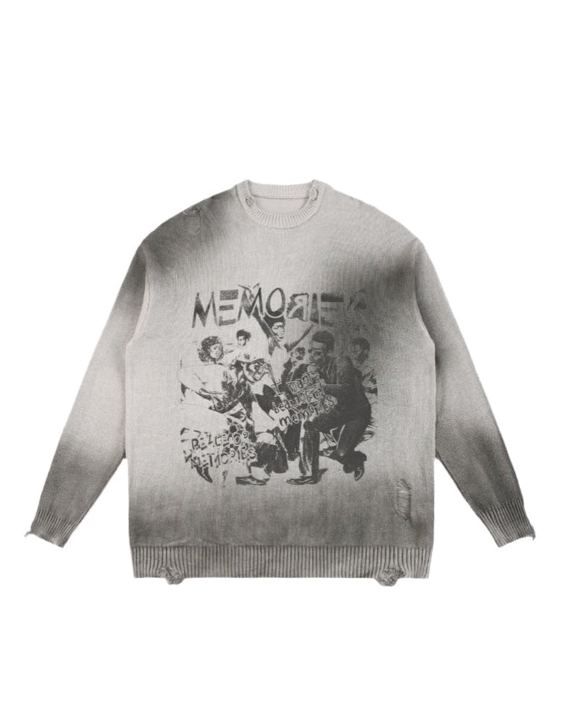 PEACE OR MEMORIES DISTRESSED CREWNECK