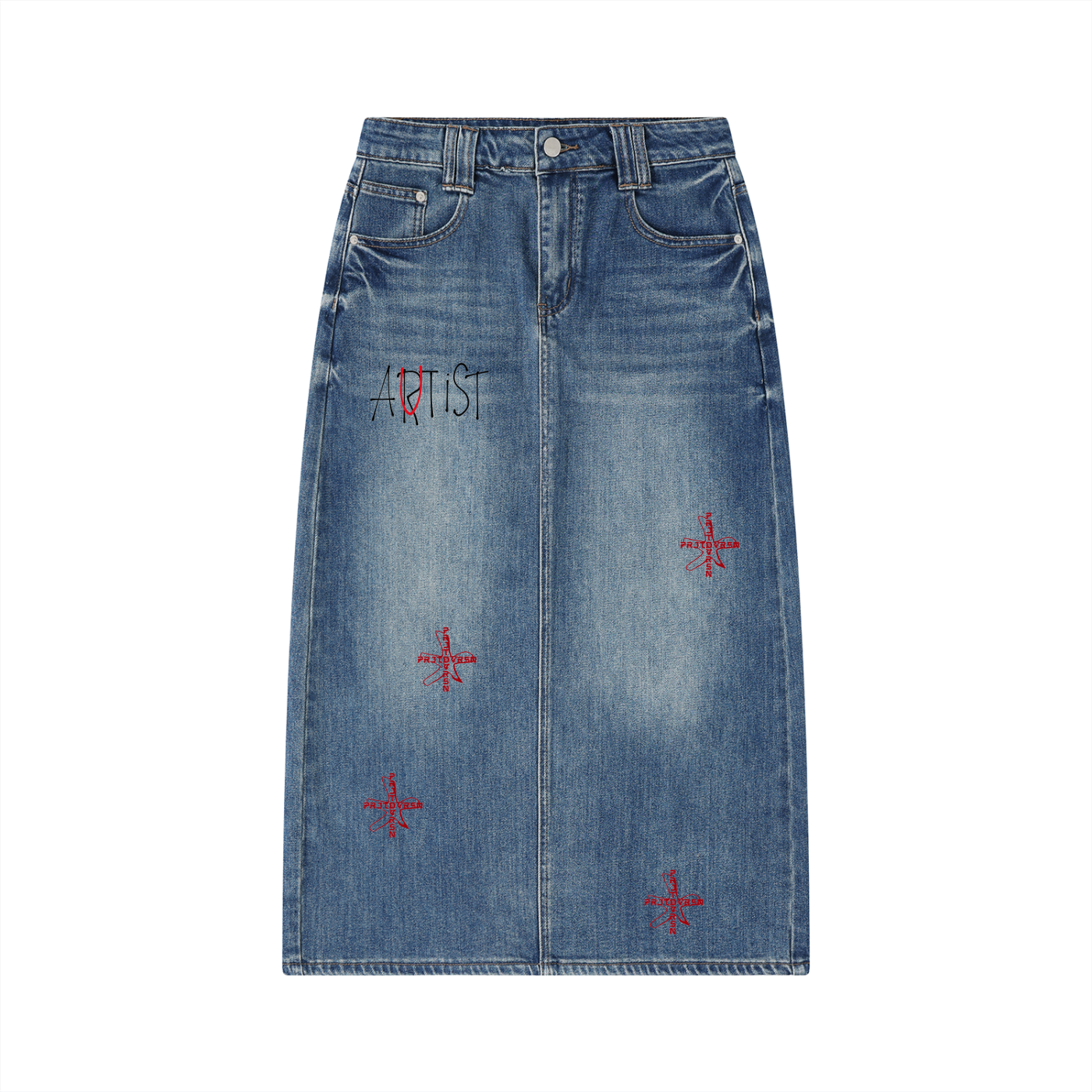 " ARTIST " LONG DENIM SKIRT