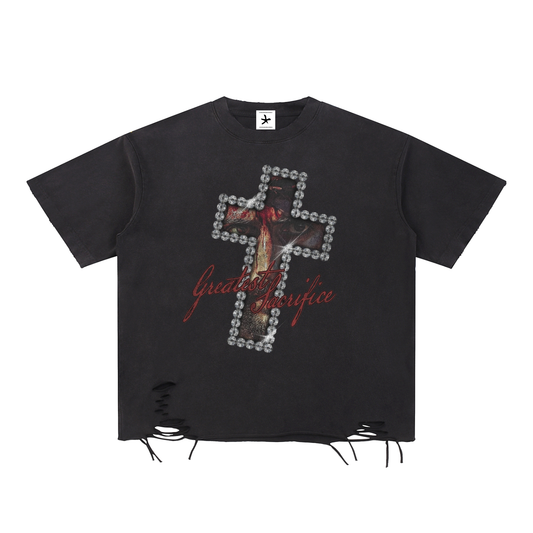 " GREATEST SACRIFICE " DISTRESSED TEE