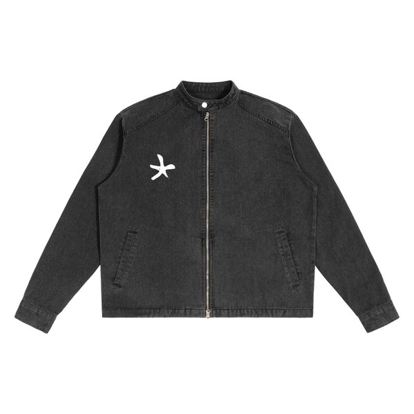 VINTAGE WASHED RACER COLLAR DENIM