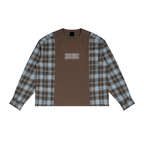 MADE BY SOCIETY PLAID RECONSTRUCTED LS