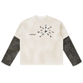 Unisex Vintage Wash Leopard Paneled Layer T-Shirt
