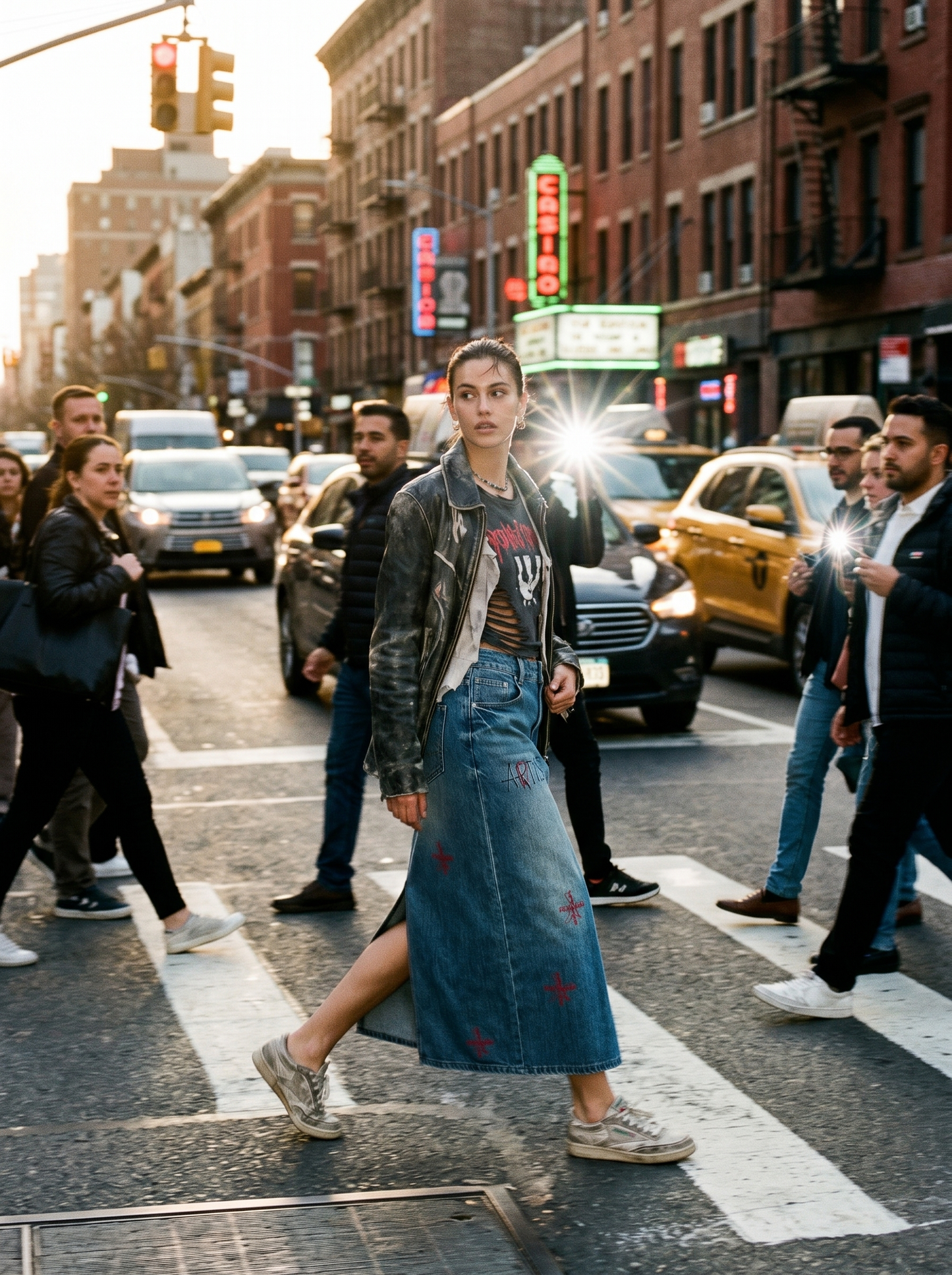 " ARTIST " LONG DENIM SKIRT