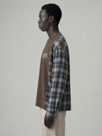 MADE BY SOCIETY PLAID RECONSTRUCTED LS