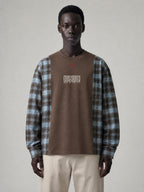 MADE BY SOCIETY PLAID RECONSTRUCTED LS